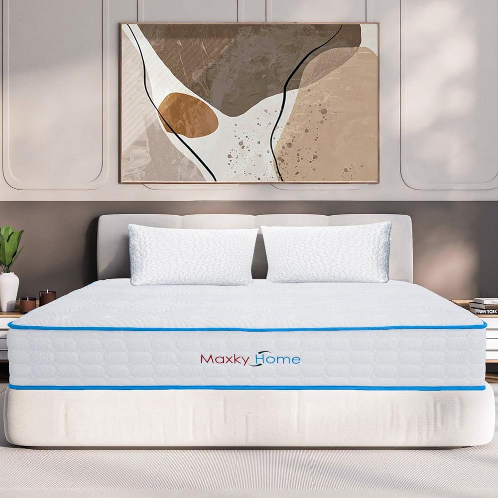 Contemporary Twin with Pillows Medium Firm Hybrid 10 in. Bed-in-a-Box Mattr