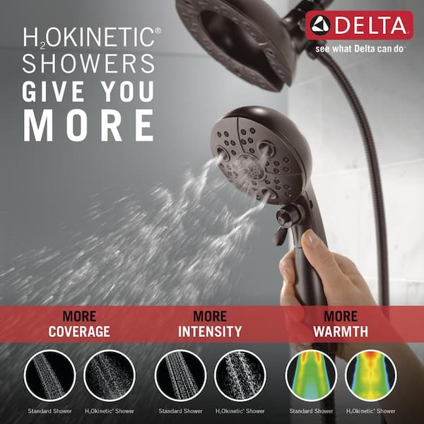 Delta In2ition w/H2Okinetic Venetian Bronze 5-Spray Dual Shower Head 1.75-GPM (6.6-LPM) Delta In2ition w/H2Okinetic Venetian Bronze 5-Spray Dual Shower Head 1.75-GPM (6.6-LPM)