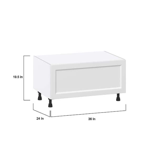 J COLLECTION 36 in. W x 24 in. D x 19.5 in. H Alton Painted White Shaker Assembled Base Window Seat Kitchen Cabinet