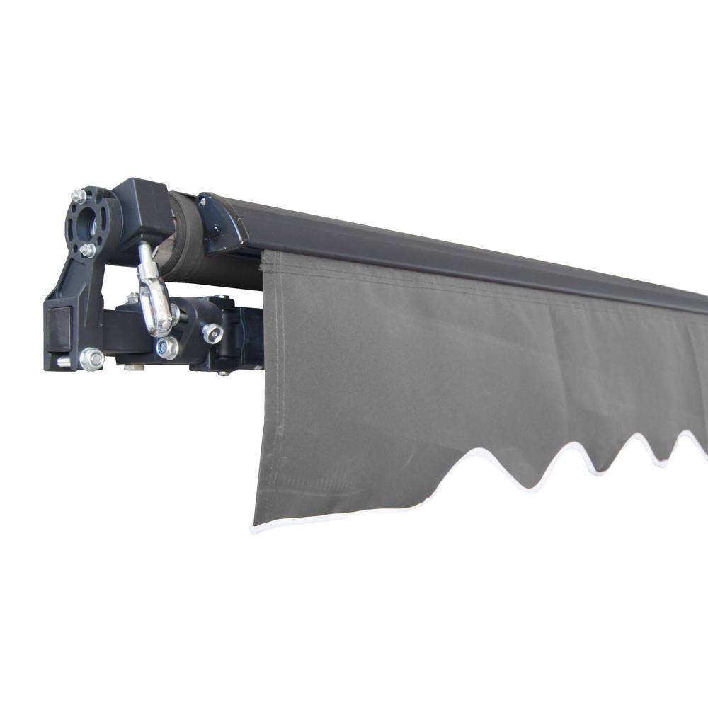 Motorized Retractable Black Patio Awning with Aluminum Frame