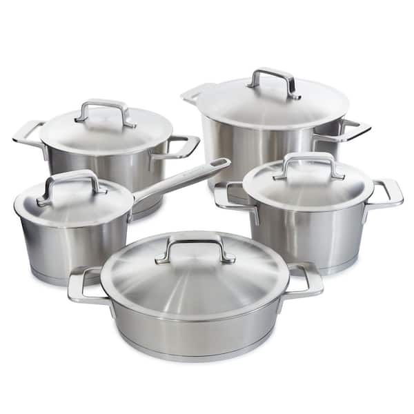 BergHOFF DiNA Meta 10-Piece Recycled 18/10 Stainless Steel Cookware Set