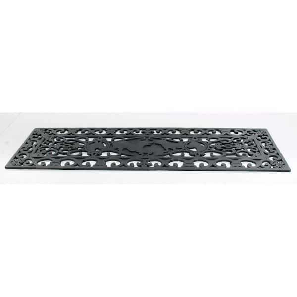 30 in. x 9 in. Black Rubber Outdoor Door Mat