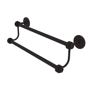 Satellite Orbit Two 18 in. Wall Mounted Double Towel Bar with Groovy Accent in Oil Rubbed Bronze