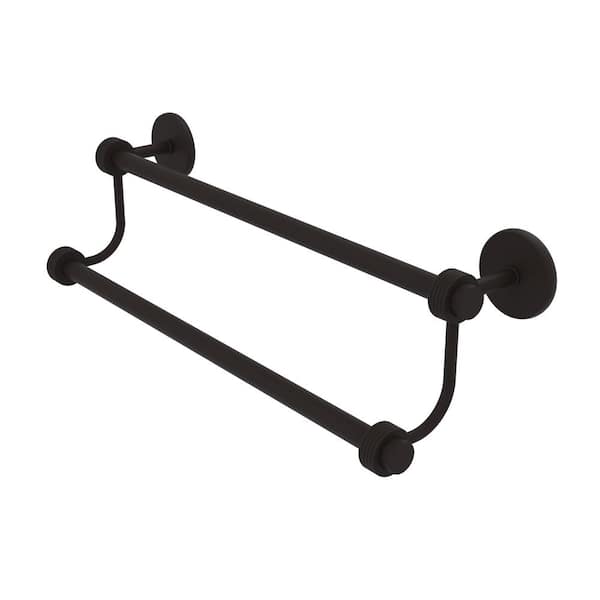 Allied Brass Satellite Orbit Two 18 in. Wall Mounted Double Towel Bar with Groovy Accent in Oil Rubbed Bronze