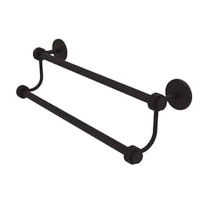 Satellite Orbit Two 30 in. Double Towel Bar with Groovy Accent in Oil Rubbed Bronze