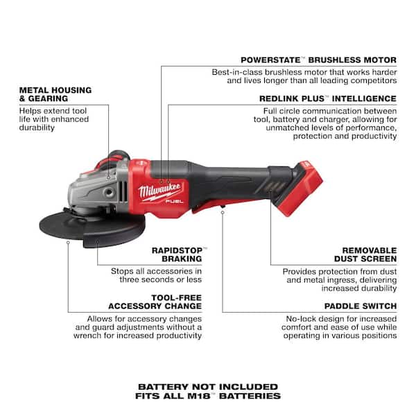 Milwaukee M18 FUEL 18V Lithium-Ion Brushless Cordless Deep Cut Band Saw Kit  w/FUEL 4-1/2 In. Grinder 2729-22-2980-20 The Home Depot