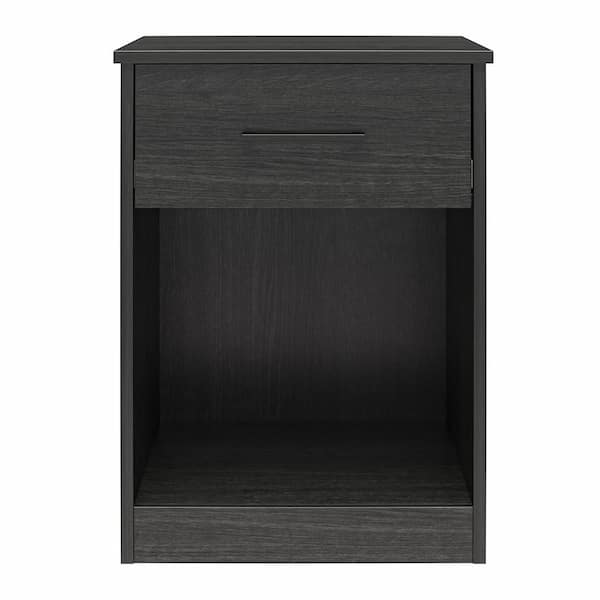 Ameriwood Home Pearce, 1 Drawer, 18 in W Nightstand Black Oak
