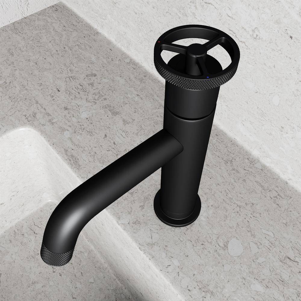 Matte Black Brass Single Handle Bathroom Faucet