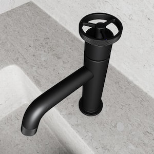Cass Single Handle Single-Hole Bathroom Faucet in Matte Black