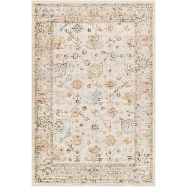 Livabliss Pertek Cream/Rust Border 9 ft. x 12 ft. Indoor Area Rug
