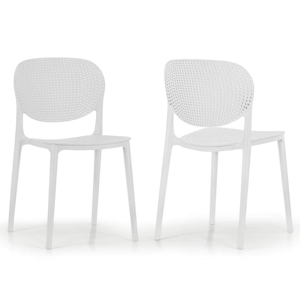 Reviews for Glamour Home Balin White Plastic Dining Chairs Set of 2