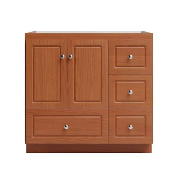 Simplicity by Strasser Ultraline 36 in. W x 21 in. D x 34.5 in. H Bath Vanity Cabinet without Top in Medium Alder
