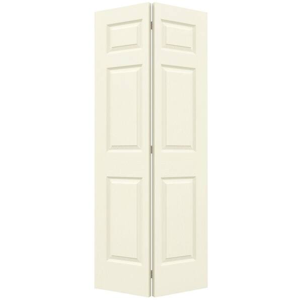 JELD-WEN 32 in. x 80 in. Colonist Vanilla Painted Textured Molded Composite Hollow Core Closet Bi-fold Door