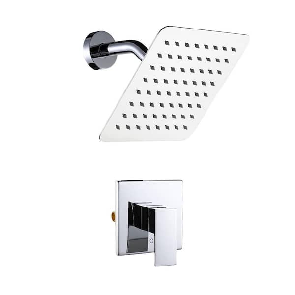 ALEASHA Single Handle 1-Spray Shower Faucet 1.8 GPM with Pressure Balance in Chrome (Valve Included)