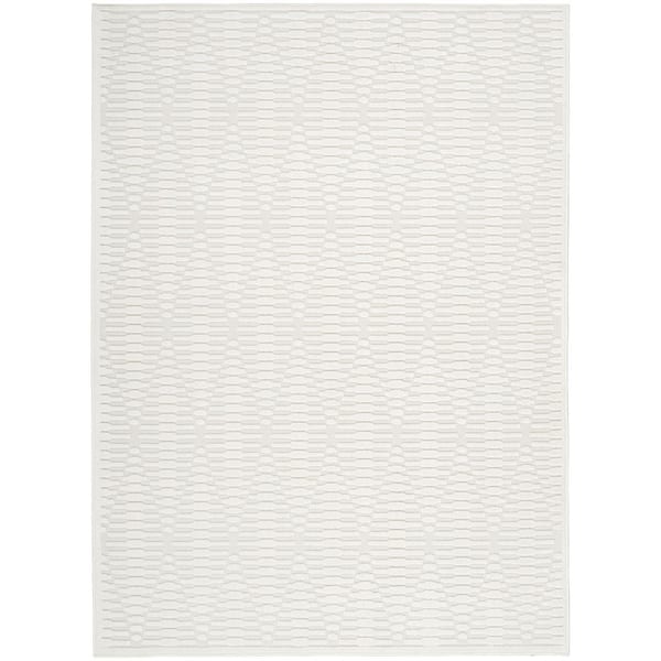 5 ft. x 8 ft. Ivory, Red, Orange Tribal Washable Area Rug