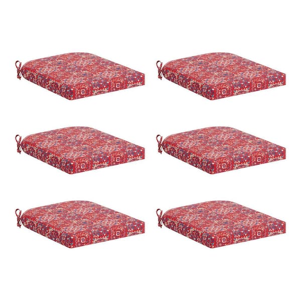 Hampton Bay 20 in. W x 20 in. D Universal Outdoor Seat Pad in Libson Tile (Set of 6)