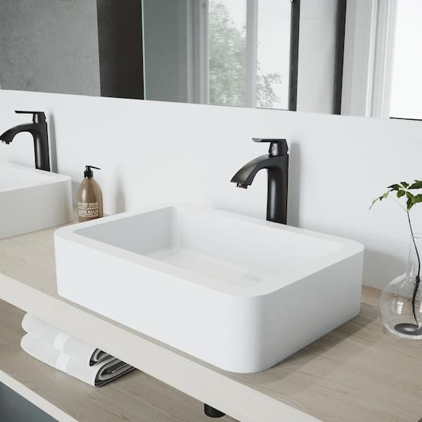 Linus Single Handle Single-Hole Bathroom Vessel Faucet in Matte Black