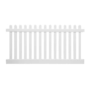 Plymouth 5 ft. H x 8 ft. W White Vinyl Picket Fence Panel Kit