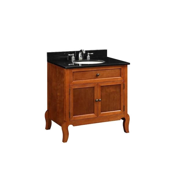 Home Decorators Collection 30 in. W x 34-1/4 in. H x 21 in. D Vanity Cabinet Only in Light Mahogany