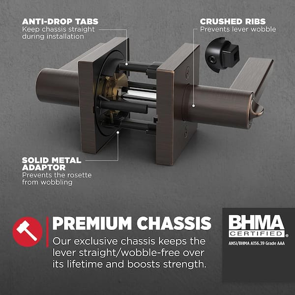 Kwikset Halifax Square Venetian Bronze Keyed Entry Door Handle