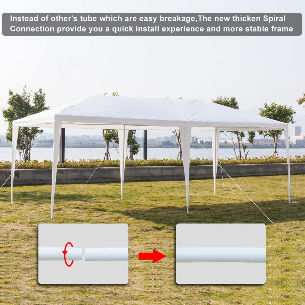 White 10'x20' Outdoor Canopy Tent with Removable Sidewalls