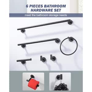 6-Piece Wall Mount Bath Hardware Set with Towel Ring, Toilet Paper Holder, Towel hook and Towel Bar in Oil Rubbed Bronze