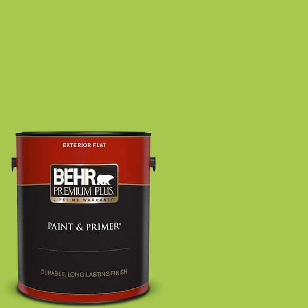 BEHR PREMIUM PLUS 1 gal. #420B-5 Sweet Midori Flat Exterior Paint & Primer