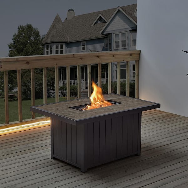 Hampton Bay Belize 51 In W X 25 H, Fire Pit With Chimney Home Depot