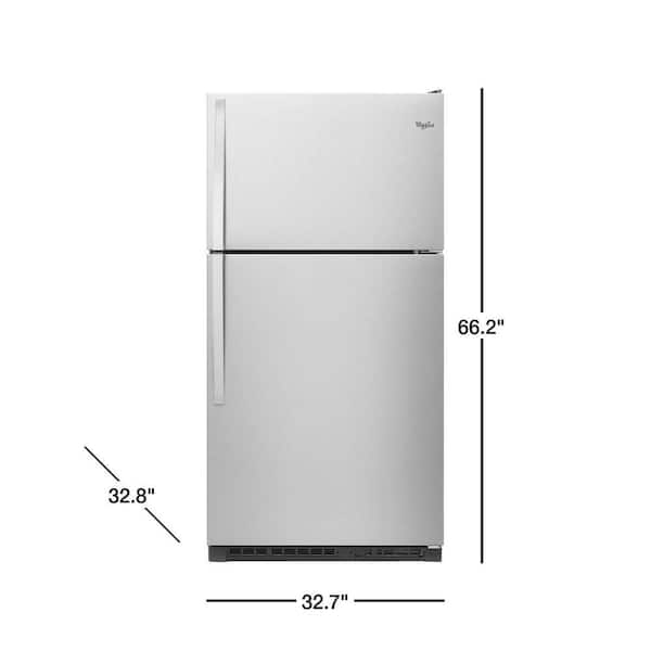 Whirlpool 20.5 cu. ft. Top Freezer Refrigerator in Fingerprint Resistant  Stainless Steel WRT311FZDZ - The Home Depot