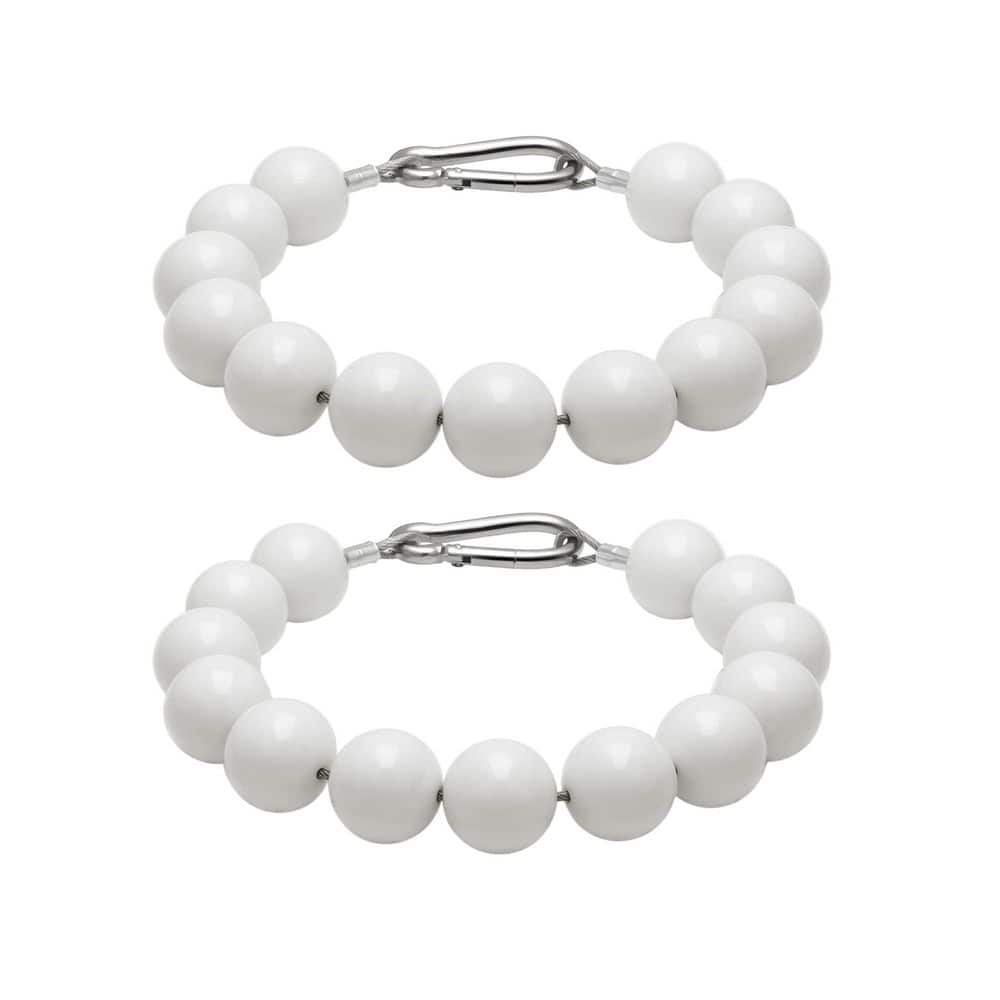 Flagpole Accessories Series 2-3 in. Adjustable Stainless Steel Beaded Flag Mount Retainer Ring Rope White 2-Pack price history on PriceWatchPro