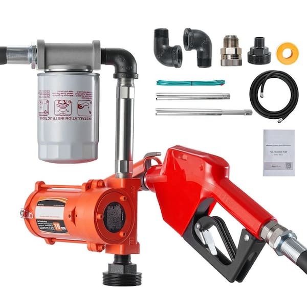 Fuel Transfer Pump, 12-Volt DC 10 GPM, Portable Diesel Transfer Pump Kit, with Auto Shut-Off Nozzle, Discharge Hose