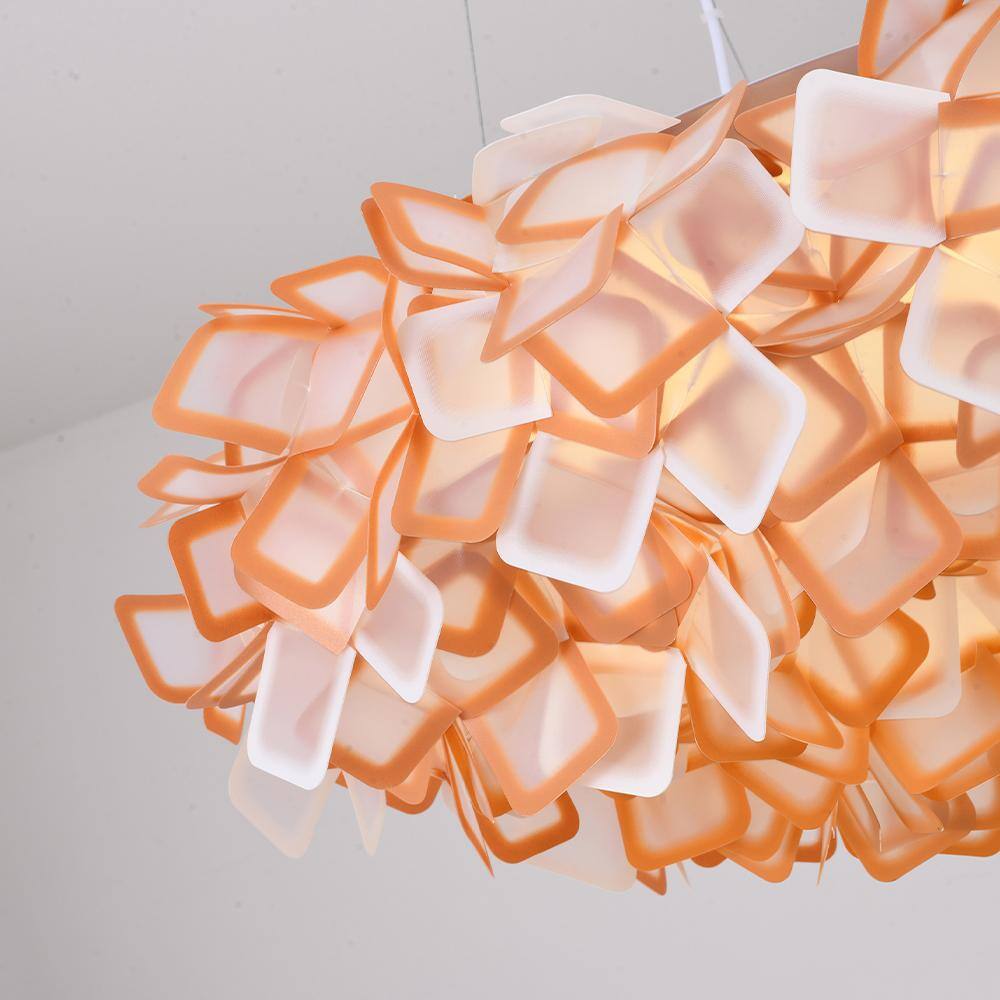 Cloudscape LED Chandelier in White and Orange Acrylic