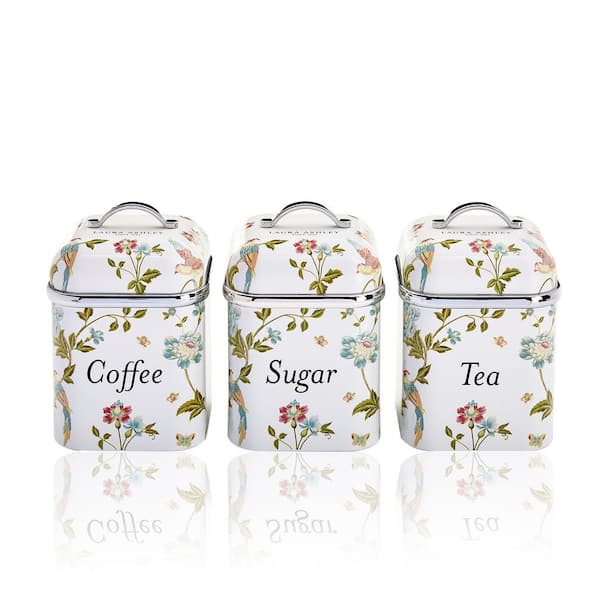 Laura Ashley VQ-3-Pieces Stainless Steel Canister Set Laura Ashley VQ-3-Pieces Stainless Steel Canister Set