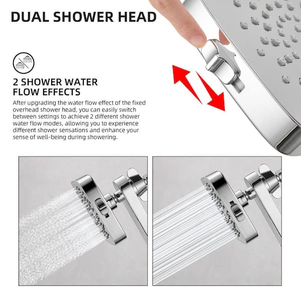 Zalerock Magnetic Attraction 5-Spray Wall Mount Dual Shower Head