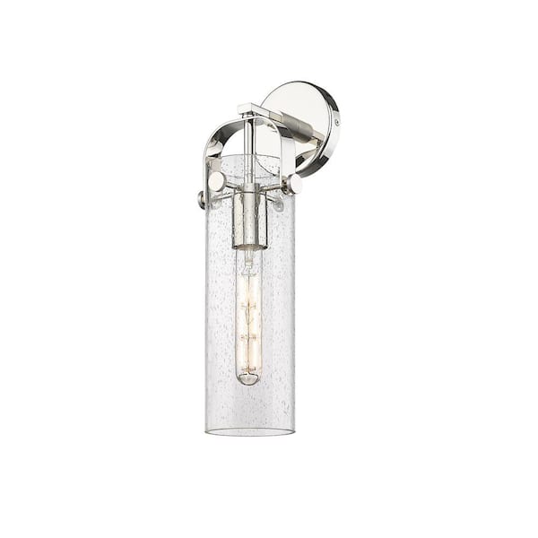 Innovations Pilaster 1-Light Polished Nickel Wall Sconce with Clear Glass Shade