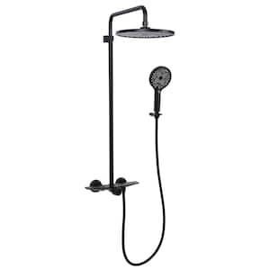 3-Spray Tub and Shower Faucet with Hand Shower in Matte Black (Valve Included)