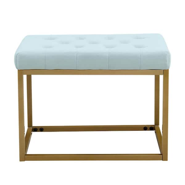 Foot Stool Wood Ottoman Footrest Bench Seat Chair Rectangle Sofa Blue Small  Legs