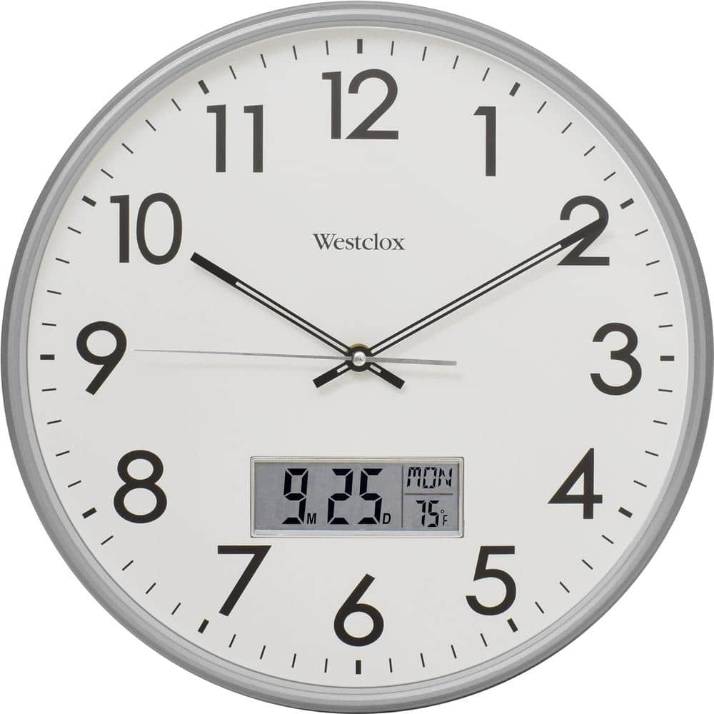 Westclox 9 in Digital Wall Clock Gray 