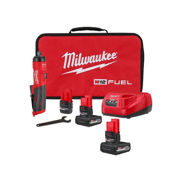 M12 FUEL 12V Lithium-Ion Brushless Cordless 1/4 in. Straight Die Grinder & M12 5.0 Battery