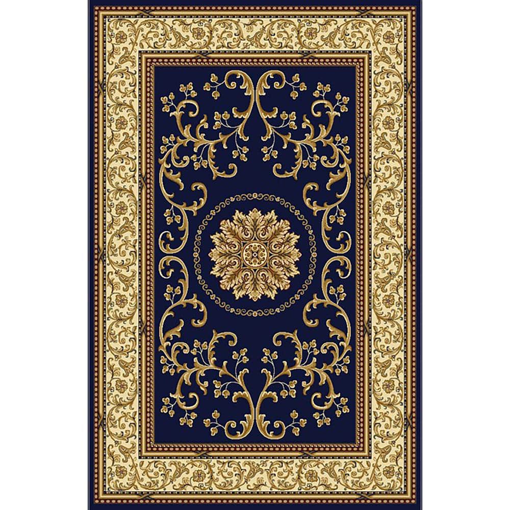 Noble Navy 5 ft. x 8 ft. Traditional Medallion Oriental Area Rug