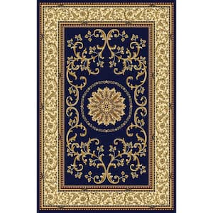 Noble Navy 8 ft. x 12 ft. Traditional Medallion Oriental Area Rug