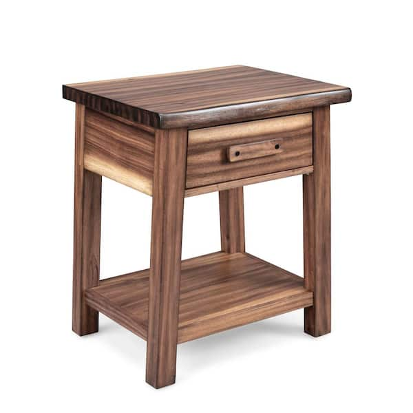 HOMESTYLES Forest Retreat Brown Teak Wood Night Stand