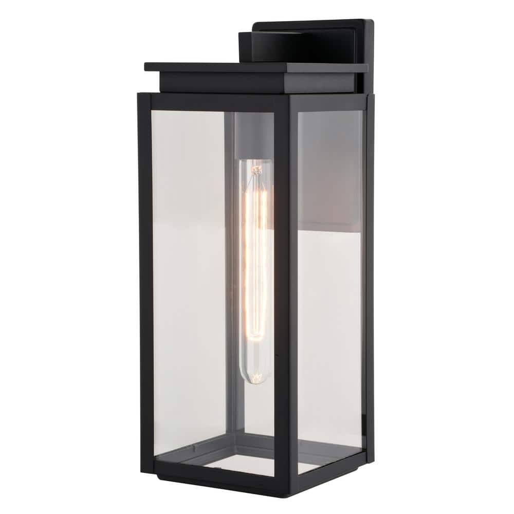 Uptown 1-Light Matte Black Transitional Outdoor Wall Sconce Lantern Clear Glass price history on PriceWatchPro