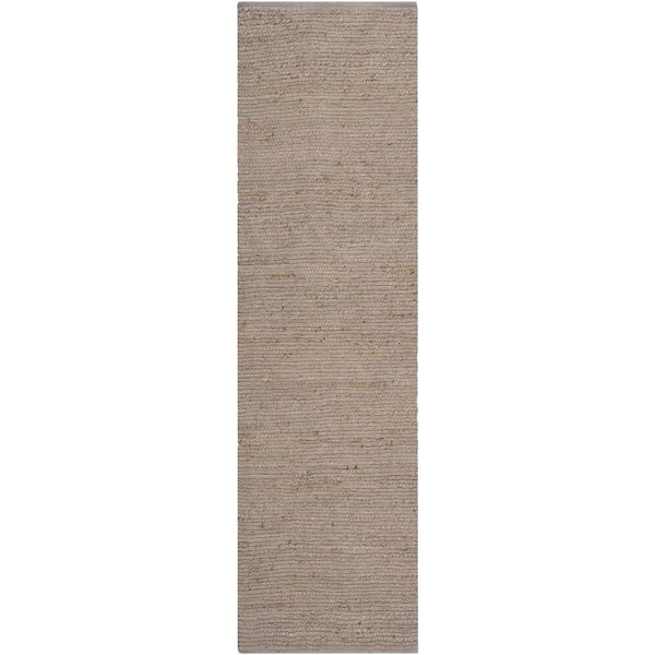 Natural Jute Grey 2 ft. x 6 ft. All-Over Design Contemporary Runner Area Rug
