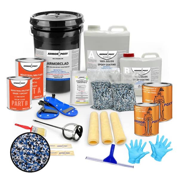 ARMORPOXY 600 SF 3 Gal. Orbit Fleck Gloss 2-Part Epoxy Roller Squeegee Interior/Exterior Concrete Basement and Garage Floor Paint