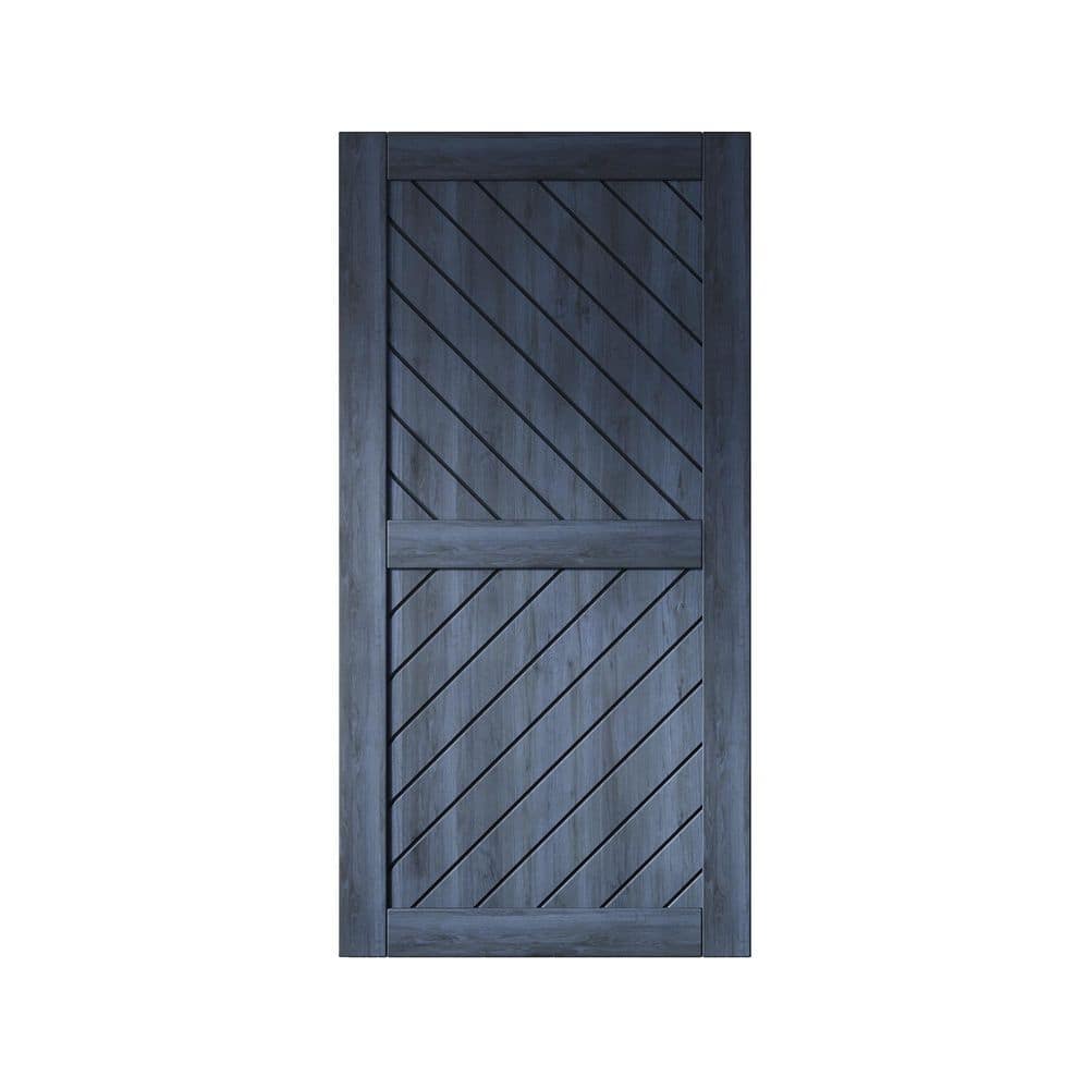 XT4 36 in. x 80 in. C-Panel Solid Core Navy Slanted Stripe Design Pine Wood Interior Sliding Barn Door Slab price history on PriceWatchPro