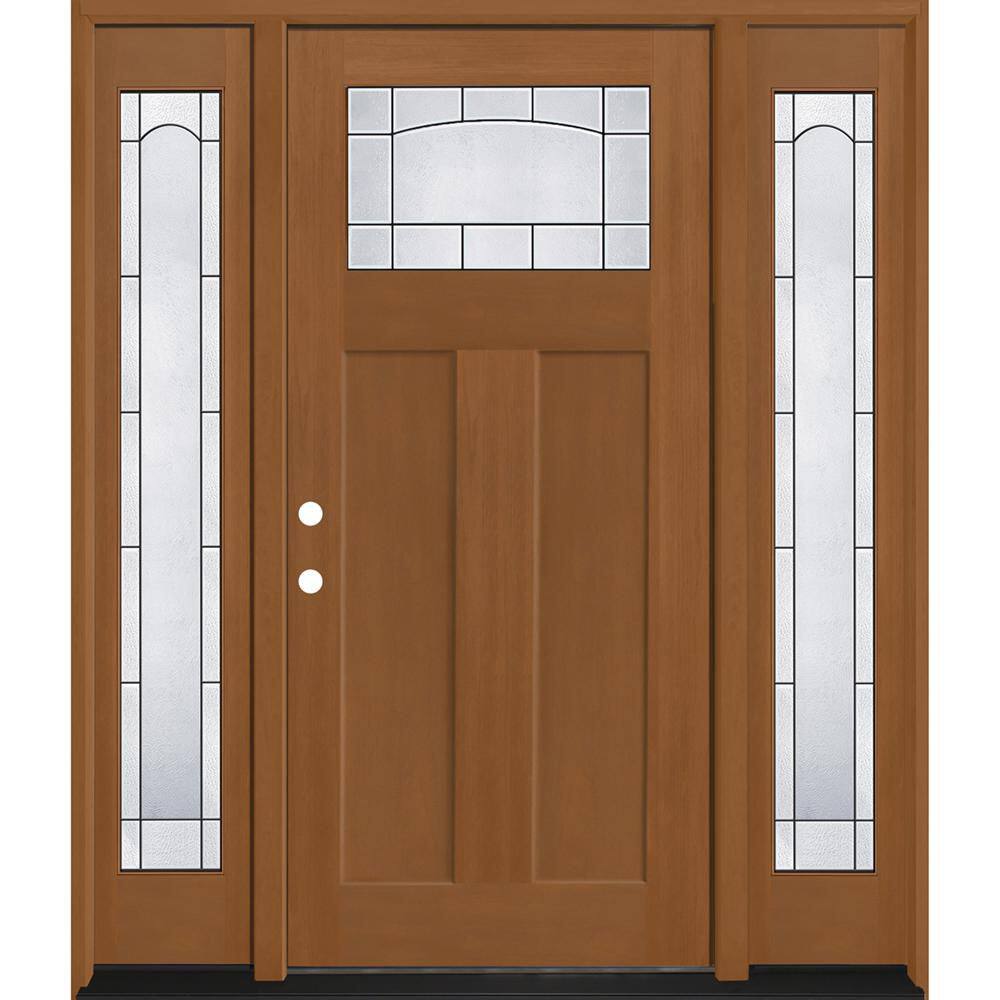 Regency 64 in. x 80 in. 1/4 TopL Empire Glass RHIS AutmWh Mahogany Fiberglass Prehung Front Door w/12in.-Full SLs 4-9/16 price history on PriceWatchPro