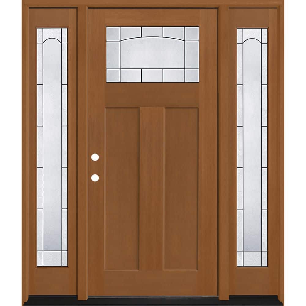 Regency 68 in. x 80 in. 1/4 TopL Empire Glass RHIS AutmWh Mahogany Fiberglass Prehung Front Door w/14in.-Full SLs 6-9/16 price history on PriceWatchPro