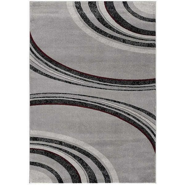 Rug Branch Montage Grey (2 ft. x 4 ft.) - 2 ft. 3 in. x 4 ft. Modern Abstract Doormat Area Rug Entrance Floor Mat