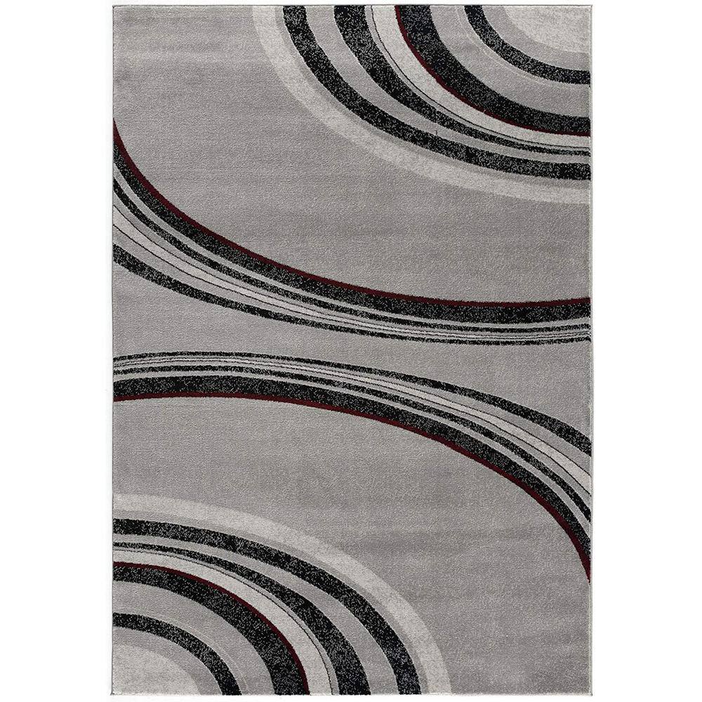 TAPISO Modern Large Trellis Rug Black Grey White Soft Pile High-Quality Carpet 